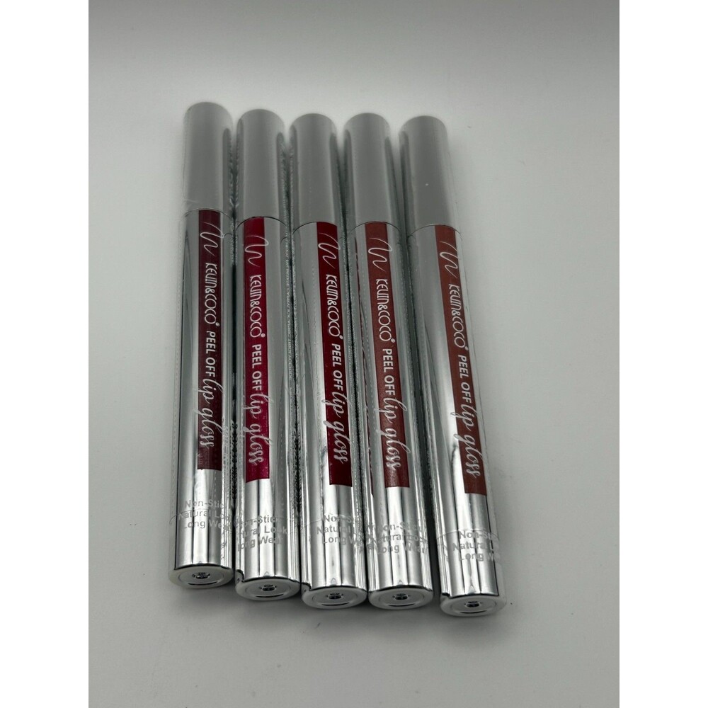 Kevin & Coco Peel Off Lip Gloss Set 5 Shades Smudge-Proof Lip Tint Brand New